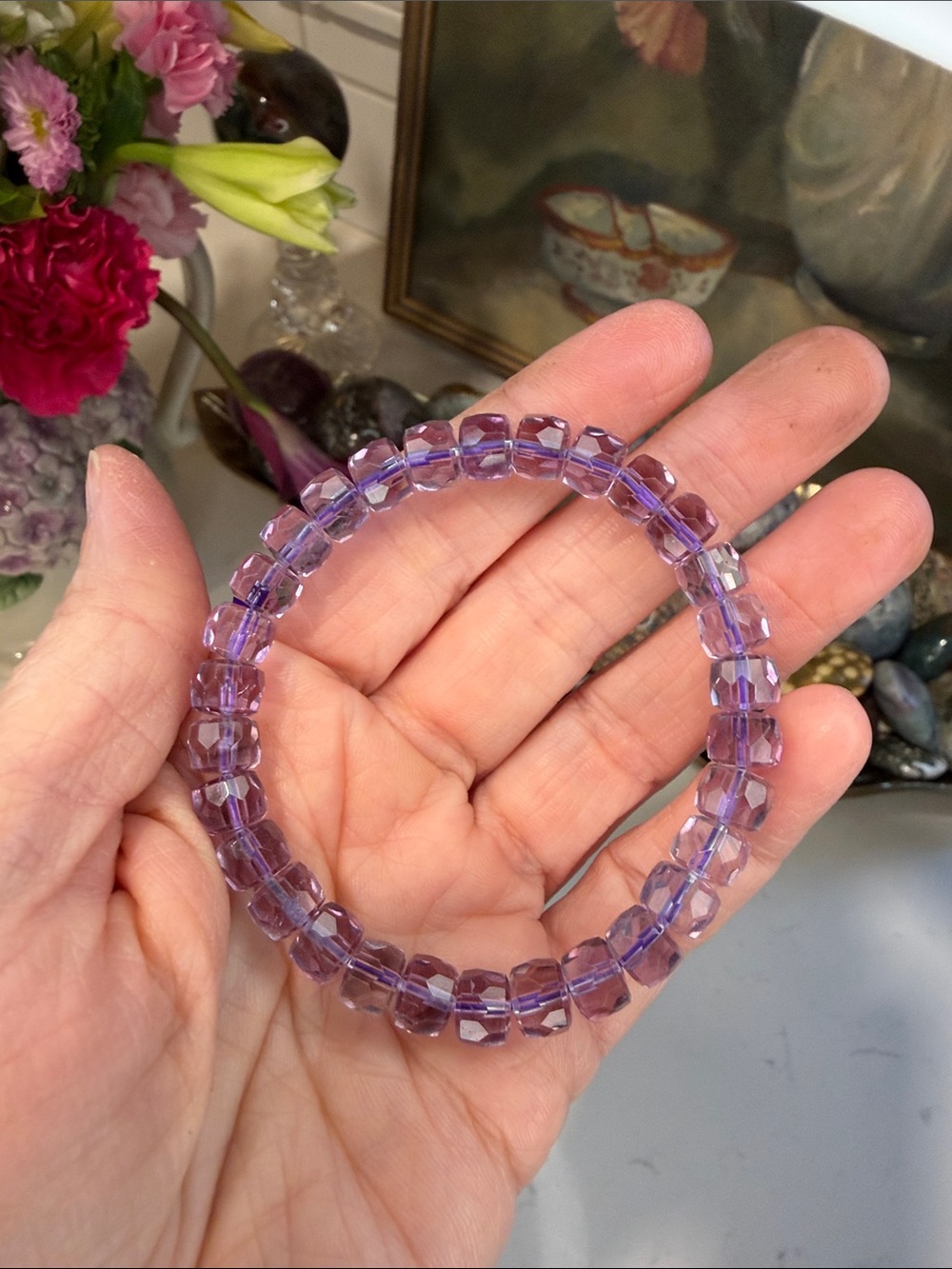 Faceted Amethyst Bracelet: B1154